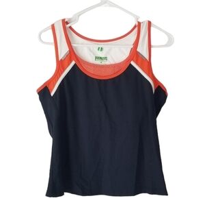 NWT TailTech Navy/Orange Athletic Tank w/ Shelf Bra Size M Tennis Pickleball